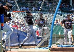 Shinjo practices batting